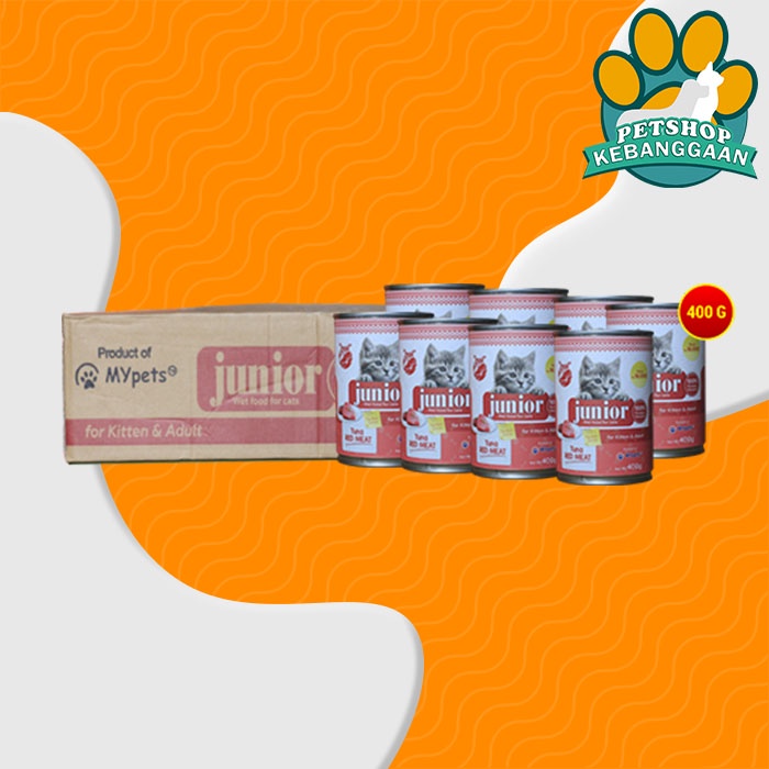 GOSEND Makanan Kucing Junior Wet Food Kaleng 400 Gram Dus isi 24 Pcs