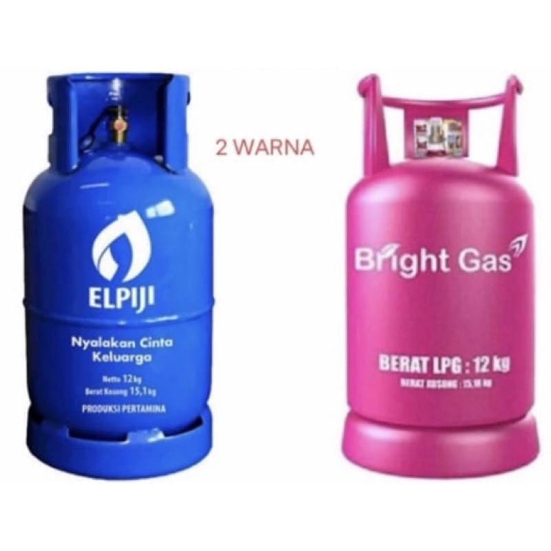 Tabung gas 12 kg pink biru elpiji bright gas