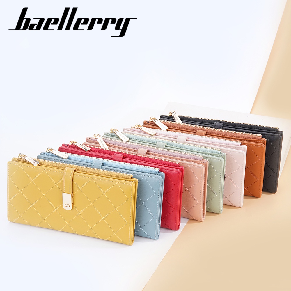 BAELLERRY N8627 Dompet Wanita Panjang Dompet Handphone Bahan Kulit PU Leather WATCHKITE WKOS