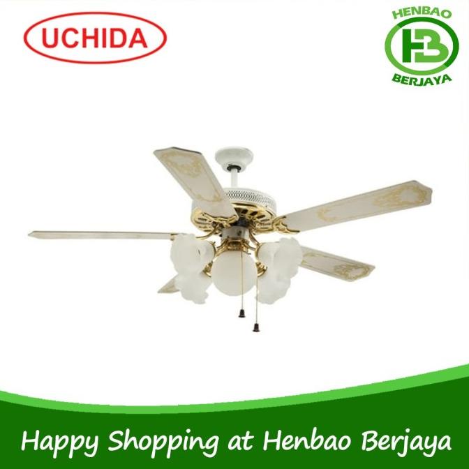 Uchida Ceiling Fan 52inch CF110 Putih Kipas Angin Plafon Hias 5 Baling