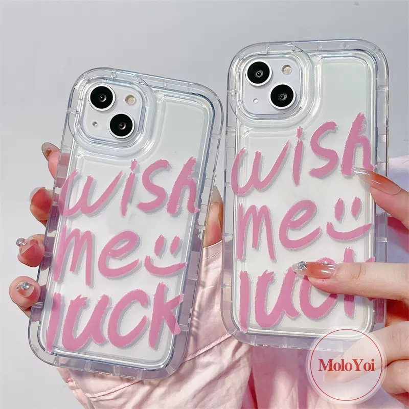 IPHONE Ins Fashion Graffiti Huruf Case Kompatibel Untuk Iphone13 11 14 12 Pro MAX 6 6S 7 8 Plus XR X XS MAX 7plus 8plus Shockproof Airbag Lembut TPU Anti Jatuh Bening Penutup Belakang