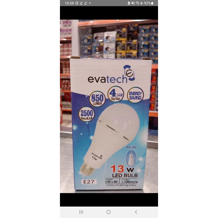 Magic Lamp Evatech / Lampu emergency Led ajaib bohlam lampu listrik 8w 10w 13w 16w
