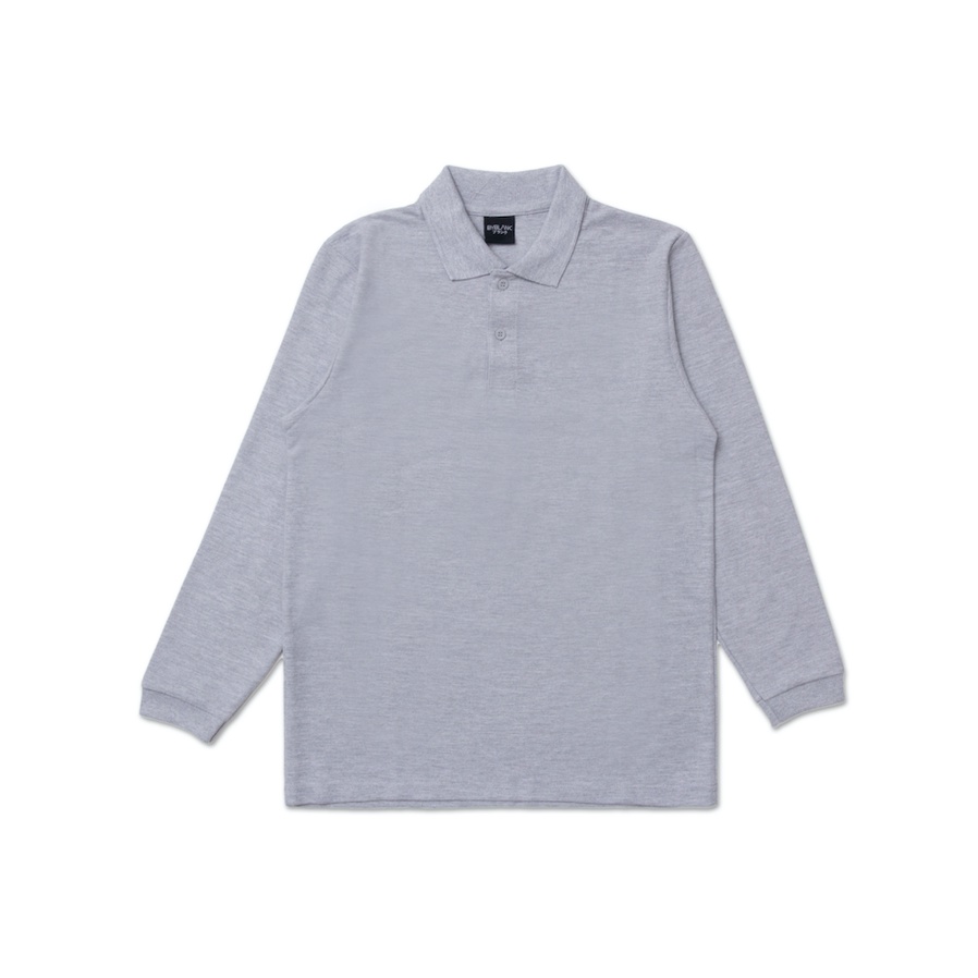 SAPPORO POLO LONG SLEEVE - Kaos Polo Pria Lengan Panjang in Grey