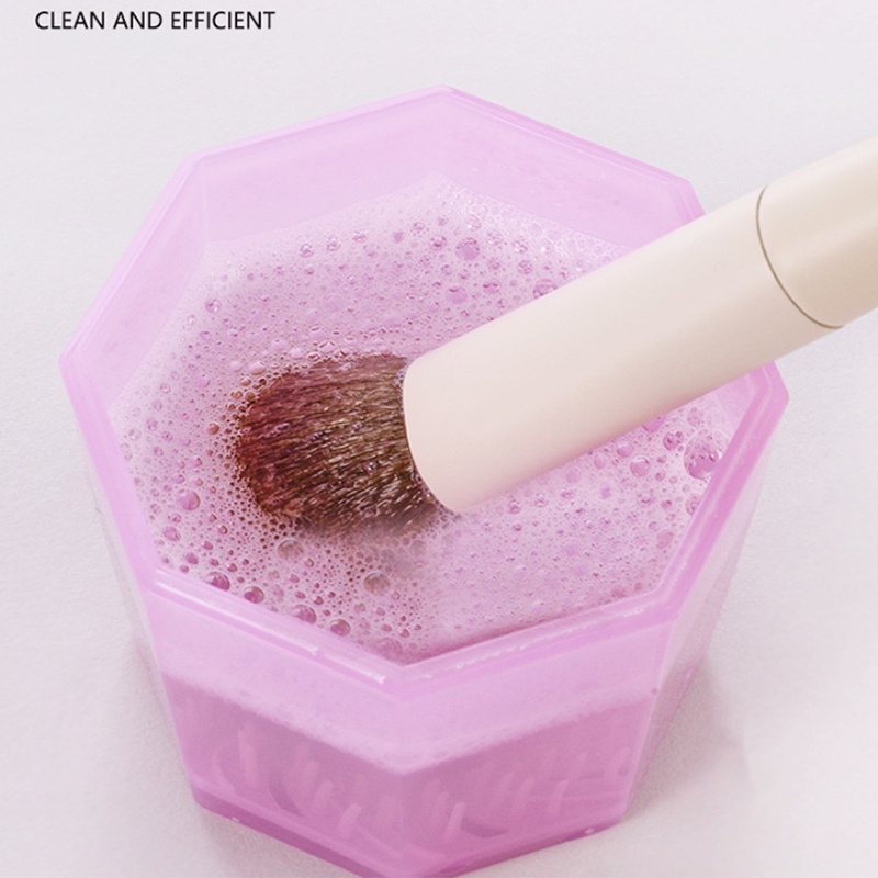 Alas Sikat Cuci Perlengkapan Kecantikan 1set Makeup Brush Cleaner Ember Dengan Sikat Pengering Rak Alas Pembersih Kosmetik Brush Cleaner