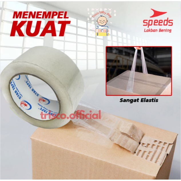 Lakban Solatip Solasi Bening 45mm x 80 Yard Tape  lakban star tape murah