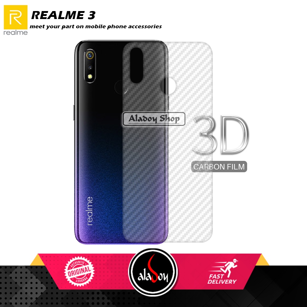 Paket 3IN1 Tempered Glass Layar Matte Anti Glare Realme 3 Free Tempered Glass Camera dan Skin Carbon