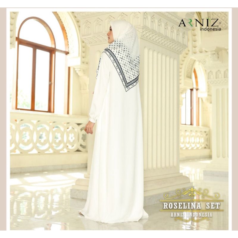 gamis set khusus putih/ ROSELINA set BY ARNIZ
