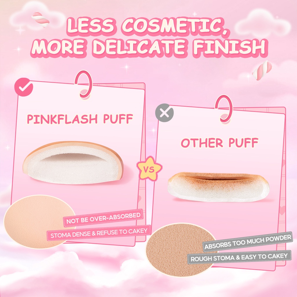 PINKFLASH Beauty Makeup Puff Powder Puff Soft Cosmetic Air Cushion Beauty Comfortable Touch Marshmallow Teardrop Puff Tools