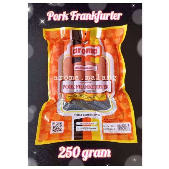 

Pork Frankfurter (Sosis Daging Babi) AROMA 250 Gram