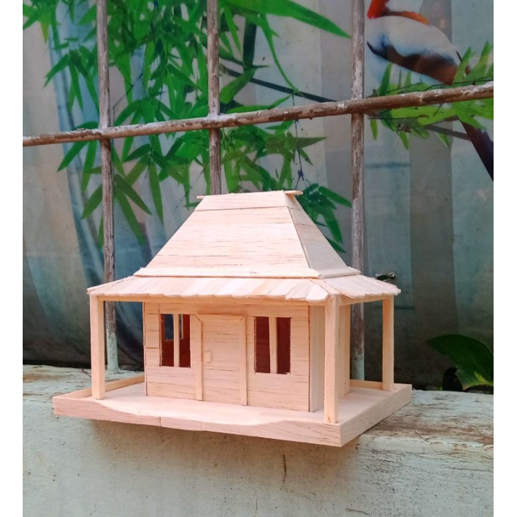 miniatur rumah adat joglo dari stik es krim