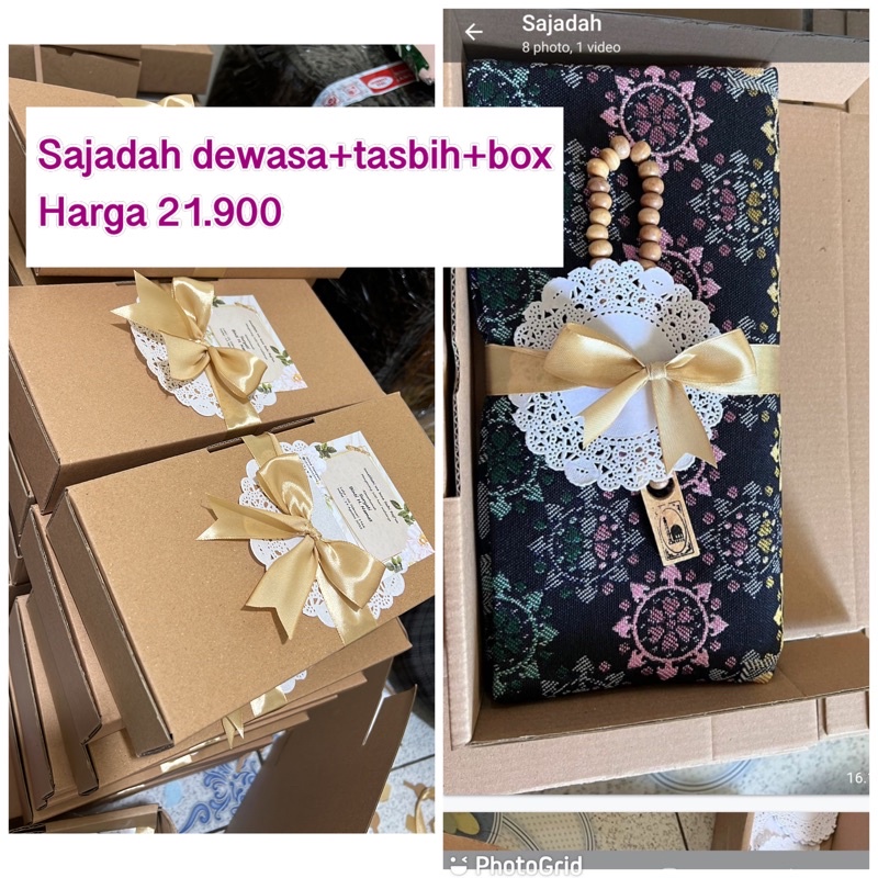 Jual Souvenir Box Sajadah Dewasatasbihbox Free Kartu Ucapan Umroh Haji Tahlil Aqiqah Khitan 4927