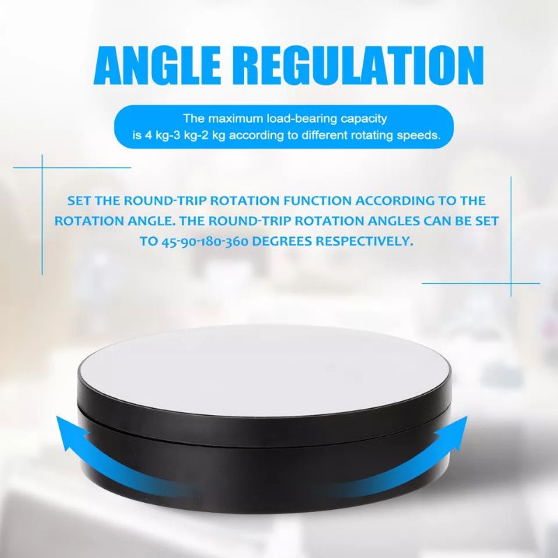 Nuansa - Meja Putar Elektrik Rak Display Alas Putar Otomatis 360 Derajat 3 Kecepatan Fotografi Produk Rotating Display Stand Base 13.5cm