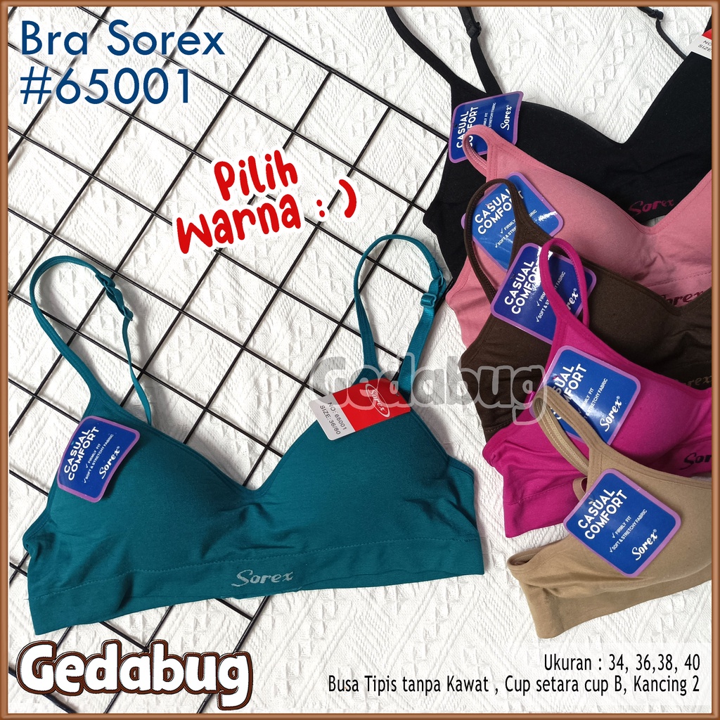 Sorex Bra 65001 Bra wanita Dewasa | BH Busa tipis tanpa kawat Cup setara Cup A-B Kait 2