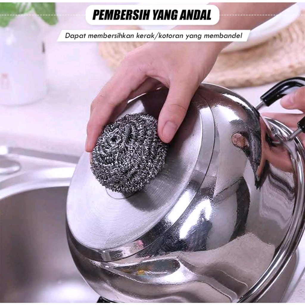 Spons Pembersih Karat / Sabut Kawat Cuci Piring / Spons Kawat Stainless Steel Dishwashing Wire