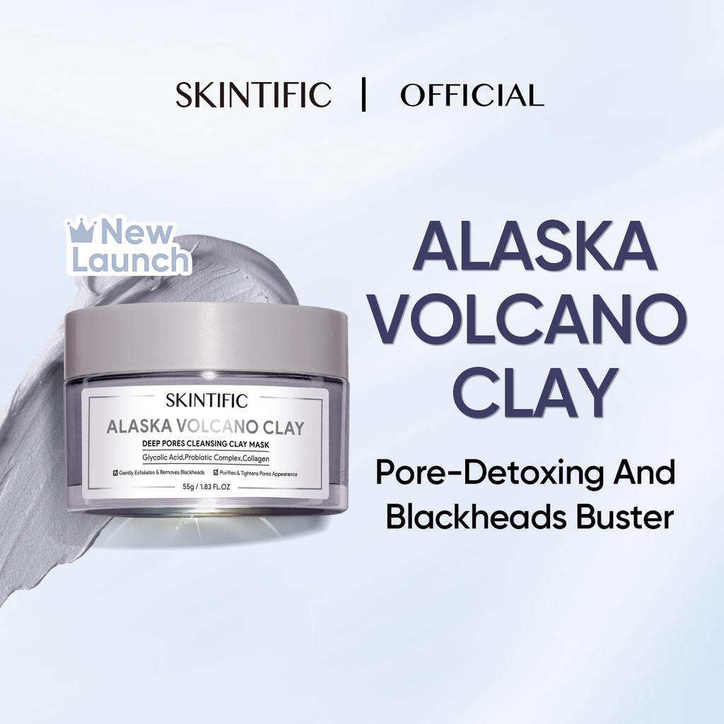 [Ready Stock] SKINTIFIC Alaska Volcano Clay Mask Deep Pores Cleansing Mud Mask 55g