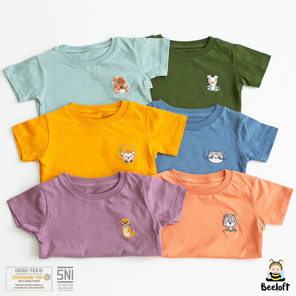 Baju Bayi Oblong Pendek Comfy Tee Kaos Anak Beeloft 6 Bulan - 6 Tahun