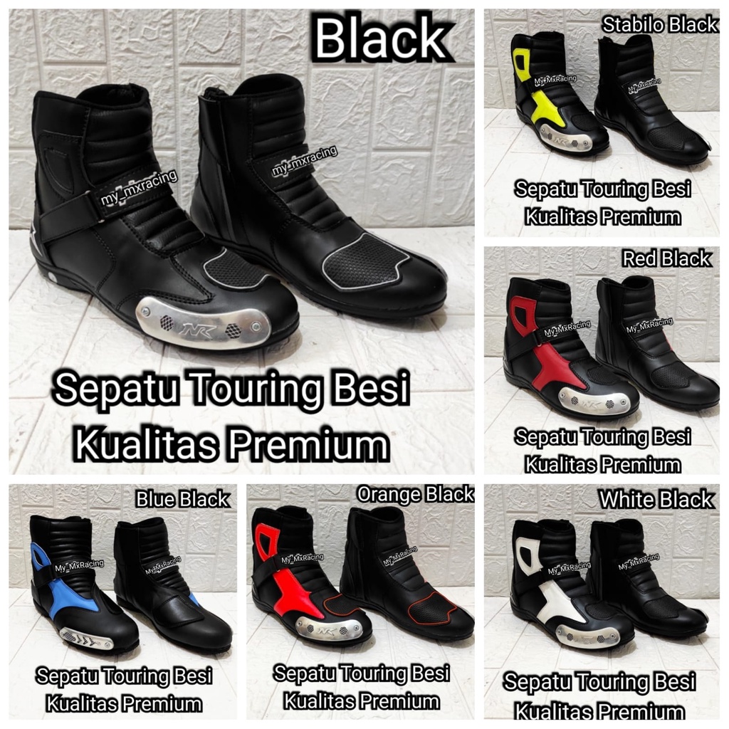 sepatu touring besi protector motor sepatu balap race buat harian sepatu drag not cross or trail ORANGE BISA COD