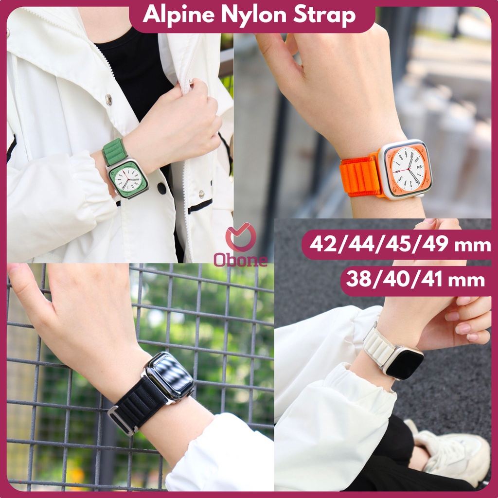 Alpine Loop Nylon Tali Strap for iwatch 3 4 5 6 7 8 Ultra watch7 S20/DT No 1/YS8 Ultra/HW/IWO Breathable Tali Jam Tangan Model Terbaru strap iwatch 49mm 45mm 44mm 42mm 38mm 40mm 41mm