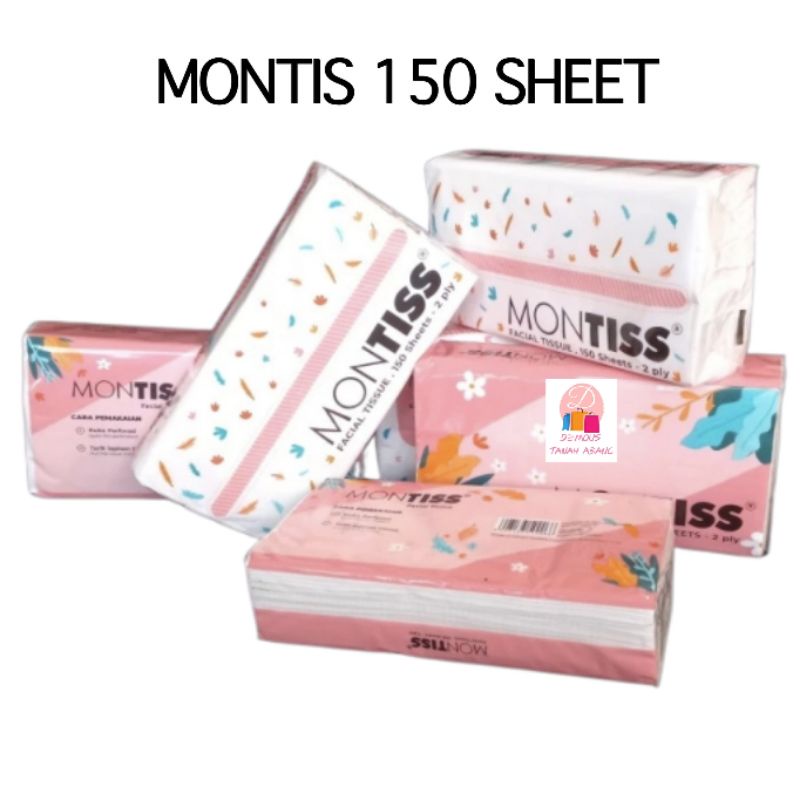 Tisu Tissue MONTISS 150 sheets 2ply facial tissue