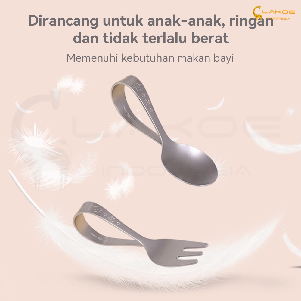 Sendok Garpu makan BLW Anak Stainless Steel ori Japanese