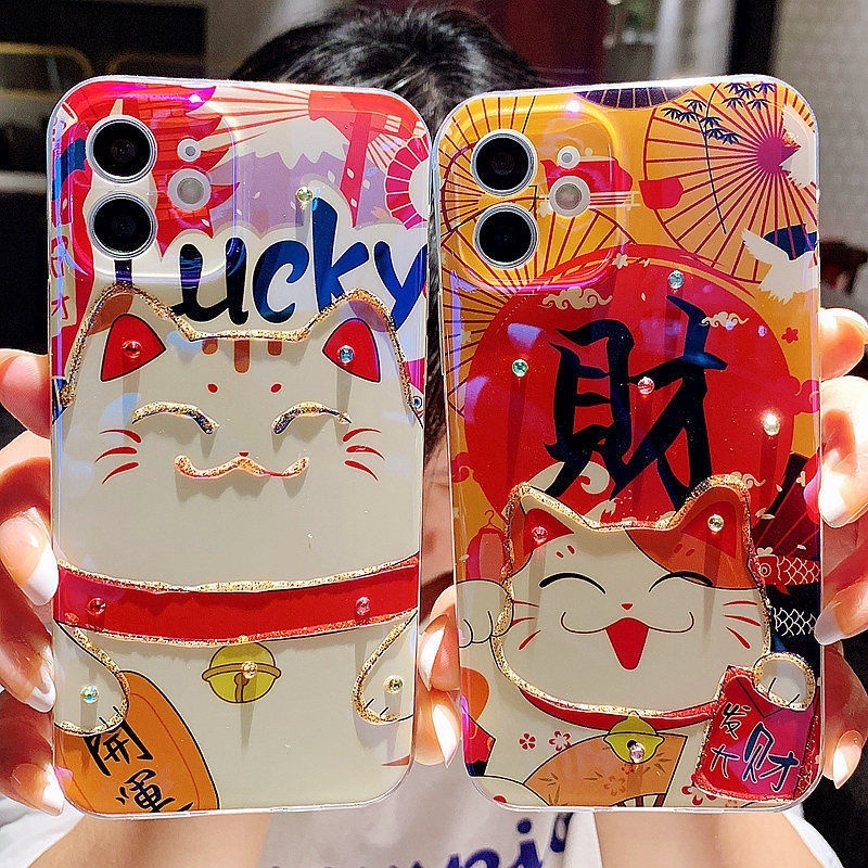 IPHONE Casing Ponsel Kucing Rejeki13Tahun Baru Kompatibel Dengan Iphone12 13 11 Pro Max X Xs Max Xr Ffddrtr