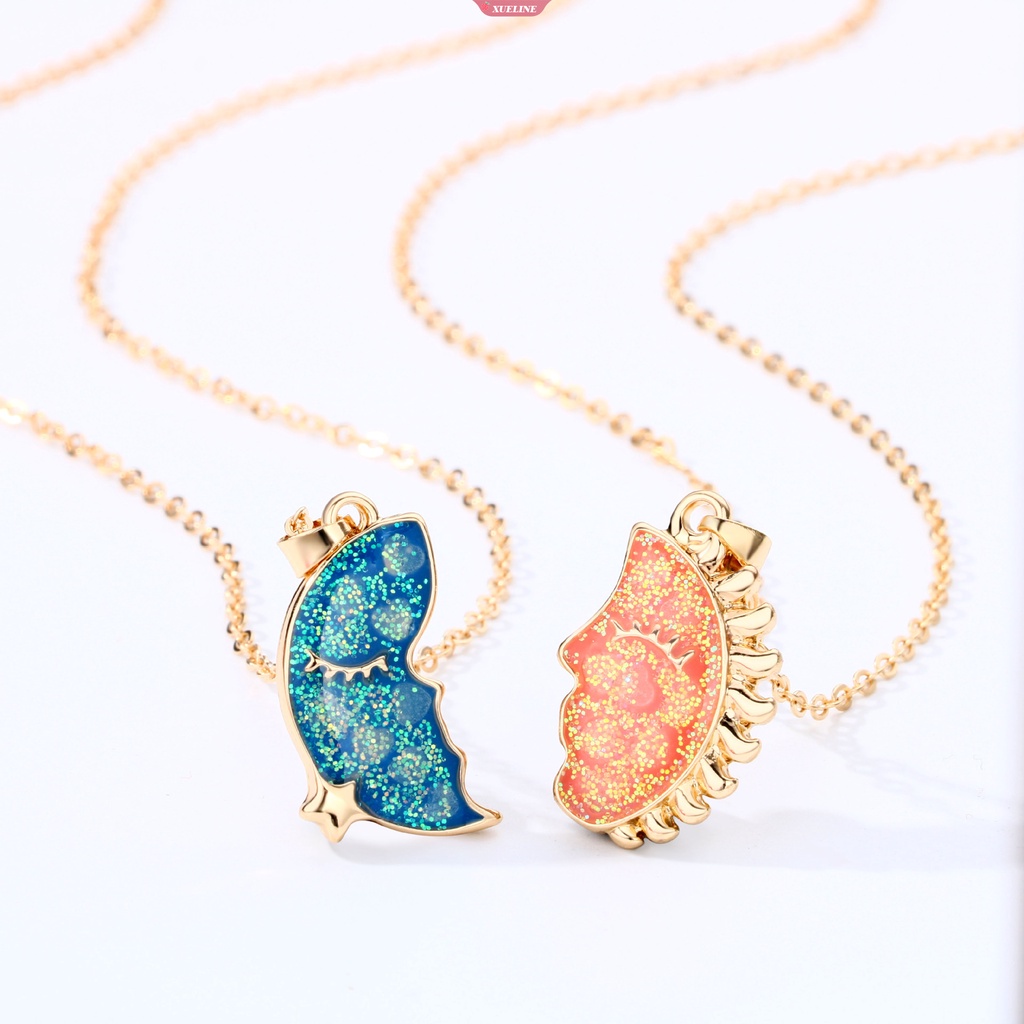 Fashion Tren Baru Kalung Pasangan Matahari Dan Bulan Sepasang Magnet Pria Dan Wanita Hadiah Hari Valentine Sederhana [ZXL]