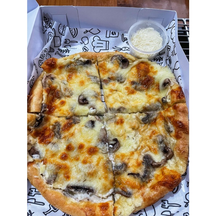 

Keto Creamy Cheese Mushroom Pizza Vegetarian Low Carb Sugar Free Tx0730