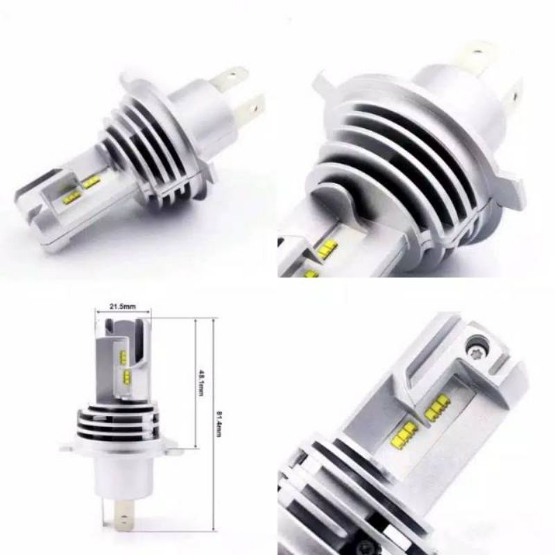 SEPASANG LAMPU LED H4/HS1 AYOTO A1 HI LOW 35WA CAHAYA PUTIH UNTUK LAMPU UTAMA MOBIL