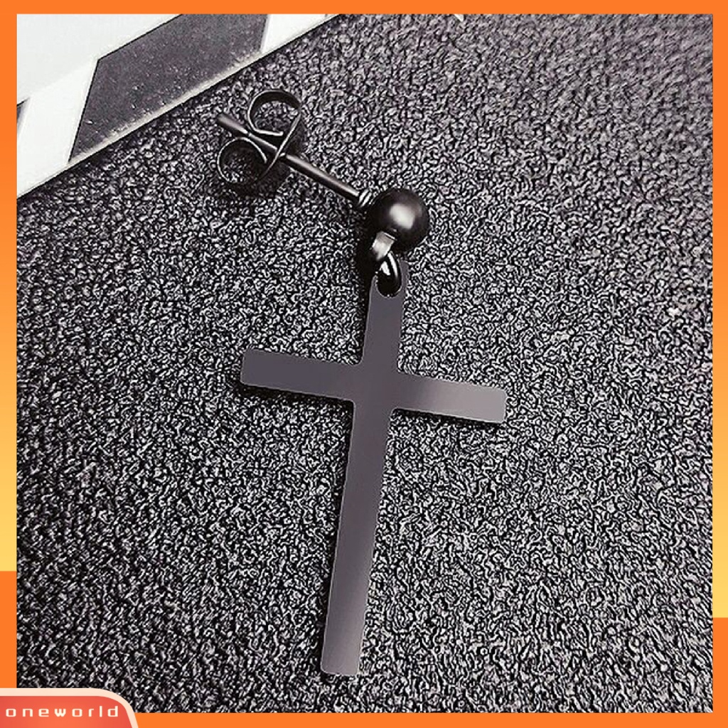 [WONE] Earring Unisex Anting Tusuk Juntai Salib Anti Karat Ringan Untuk Pesta