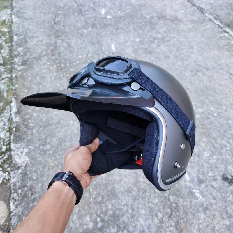 HELM BOGO RETRO GOGLE MASK TOPENG 1 PAKET