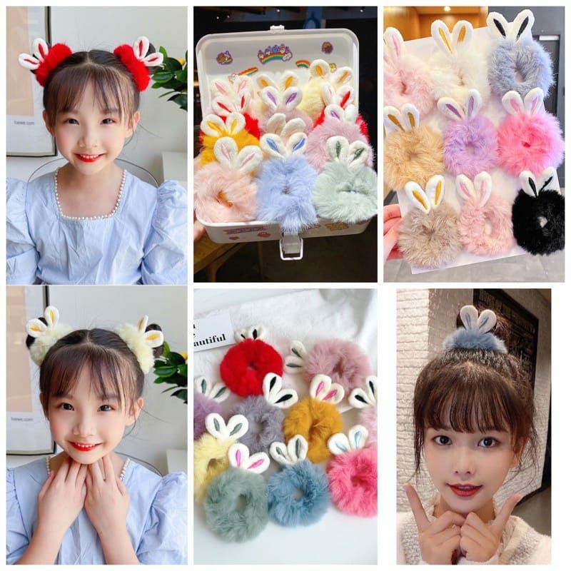 ( BULU ) IKAT RAMBUT BLUDRU BUNNY/ KUNCIR BULU BUNNY