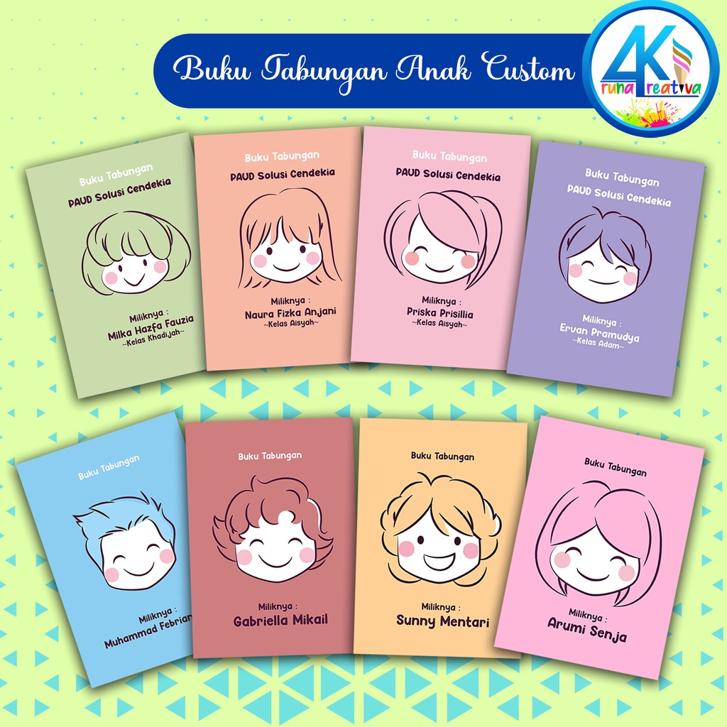 

Arunakreativa 07-14 Buku Tabungan Sekolah Custom | Buku Tabungan Anak