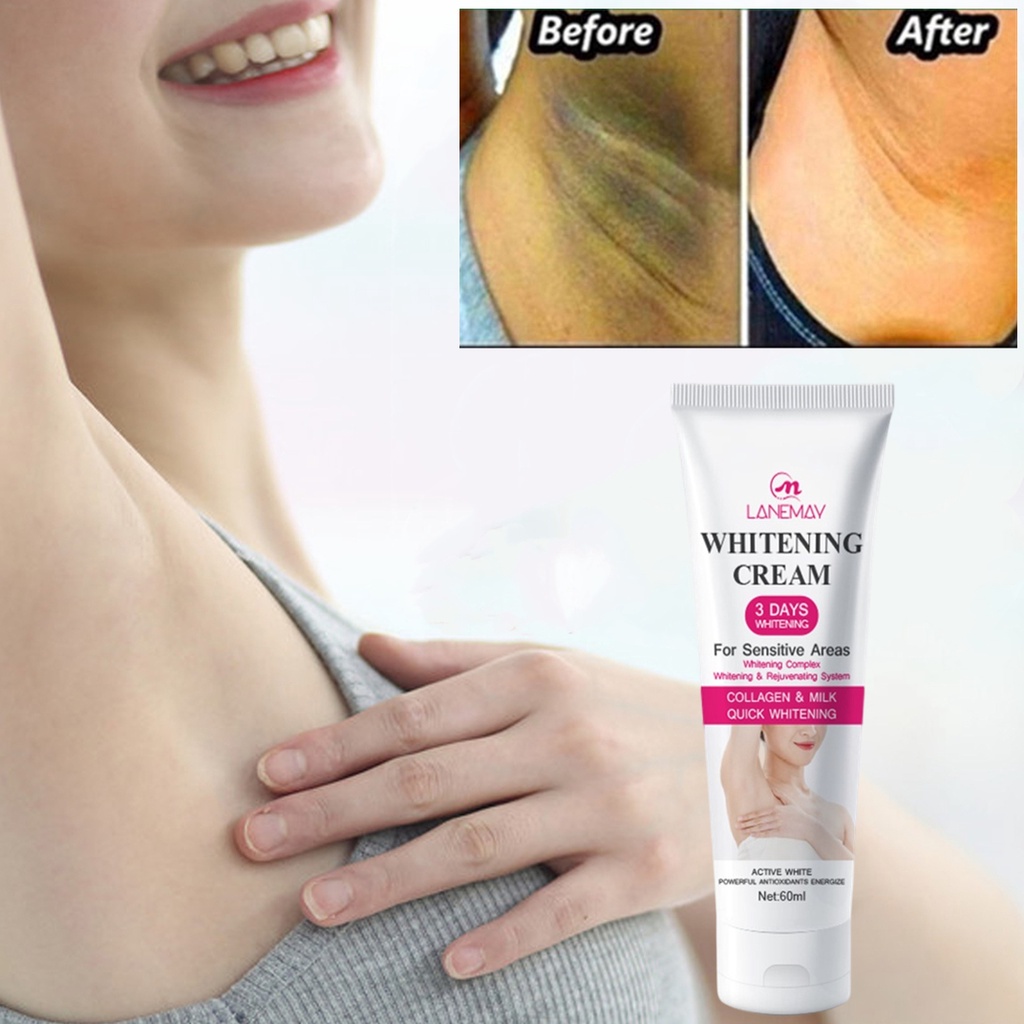 LAIMEI 60ML Krim Pemutih Ketiak Underarm dan Selangkangan Hitam  | Underarm Cream Untuk Area Lipatan dan Bokong Hitam Underarm Armpit Whitening Cream