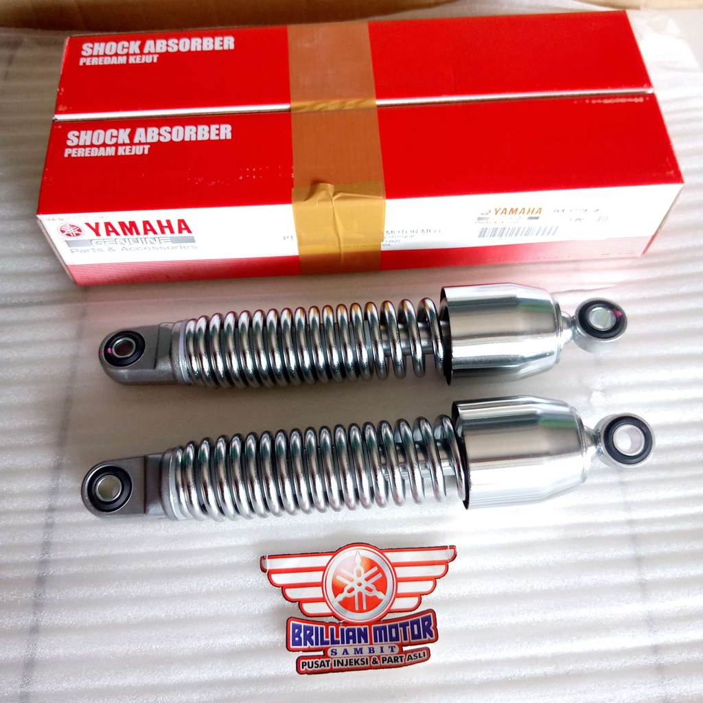 Shock Skok Belakang Silver Fiz R satu set original yamaha
