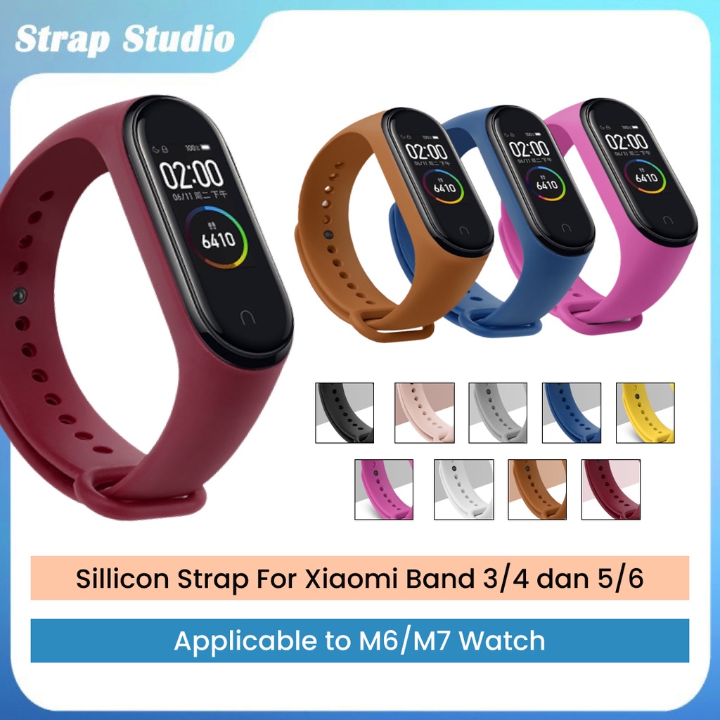 Xiaomi Band Tali Silikon Mi Band 6 5 4 3 TPU Soft Strap M6 M7 Smartwatch Tali Pengganti