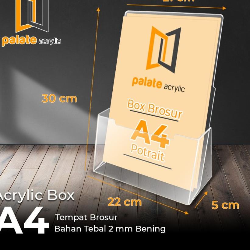 

☞☞ RAK / BOX / TEMPAT BROSUR BROCHURE ACRYLIC / AKRILIK UKURAN A4 TERLARIS