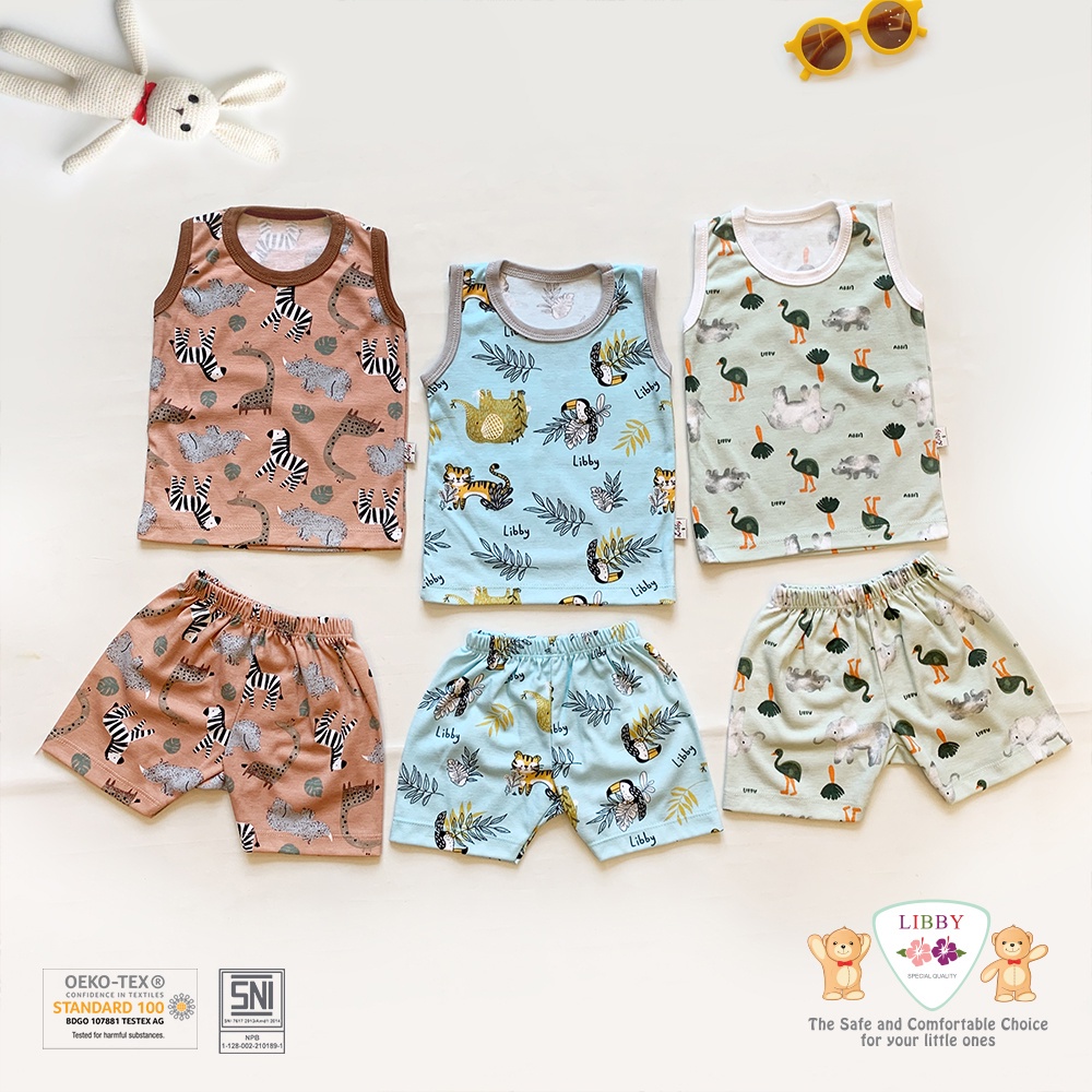 Libby Setelan Kutung Kancing Depan SML - Libby Baju Bayi Enchanted Wild