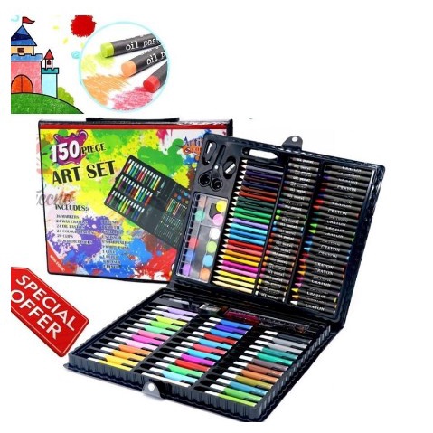 Art Set 150 pcs Pensil Crayon Warna Set Alat Tulis Gambar Lukis