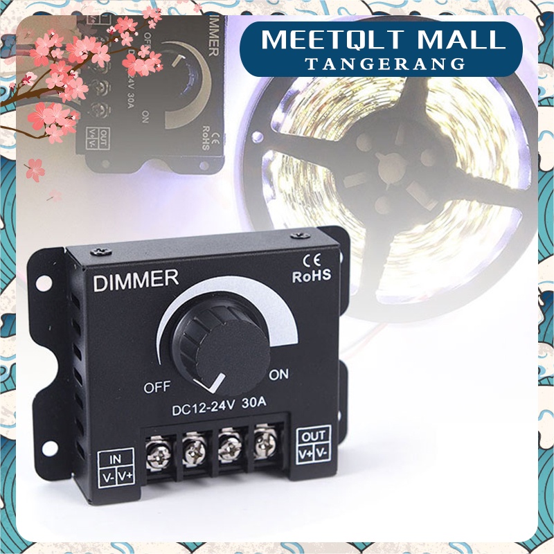 Dimmer LED DC 12V-24V 30A Lampu LED Strip Brightness Adjuster