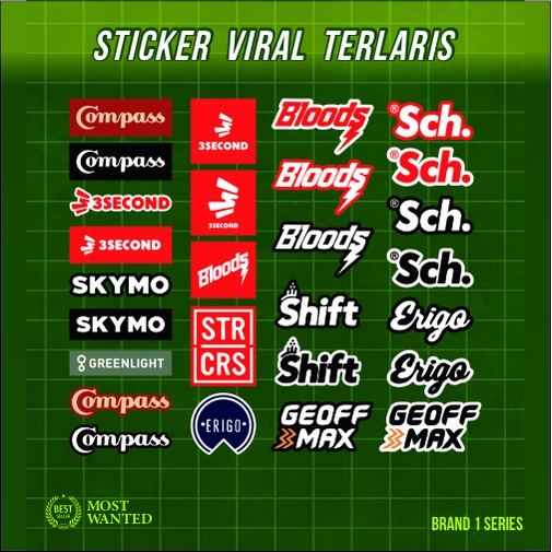 

VIRAL!!! [TERLARIS] BISA COD | STICKER VINYL LOGO BRAND AESTHETIC SERIES 1 | ANTI AIR UNTUK LAPTOP CASE TUMBLER KOPER HP HYPEBEAST GRAFFITI STIKER VINYL LAPTOP WATERPROOF DIY HP MOTOR HELM MOBIL IPAD TABLET SPONSOR PSHT KERA SAKTI PAGAR NUSA