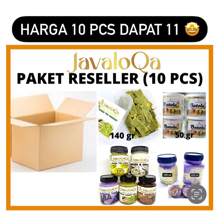 10 FREE 1  PACK , PAKET RESELLER  JAVALOQA KRIPIK BATOLU BANANA TOPING LUMER / BANANA SALUT COKLAT MELTED /CRISPY RICE