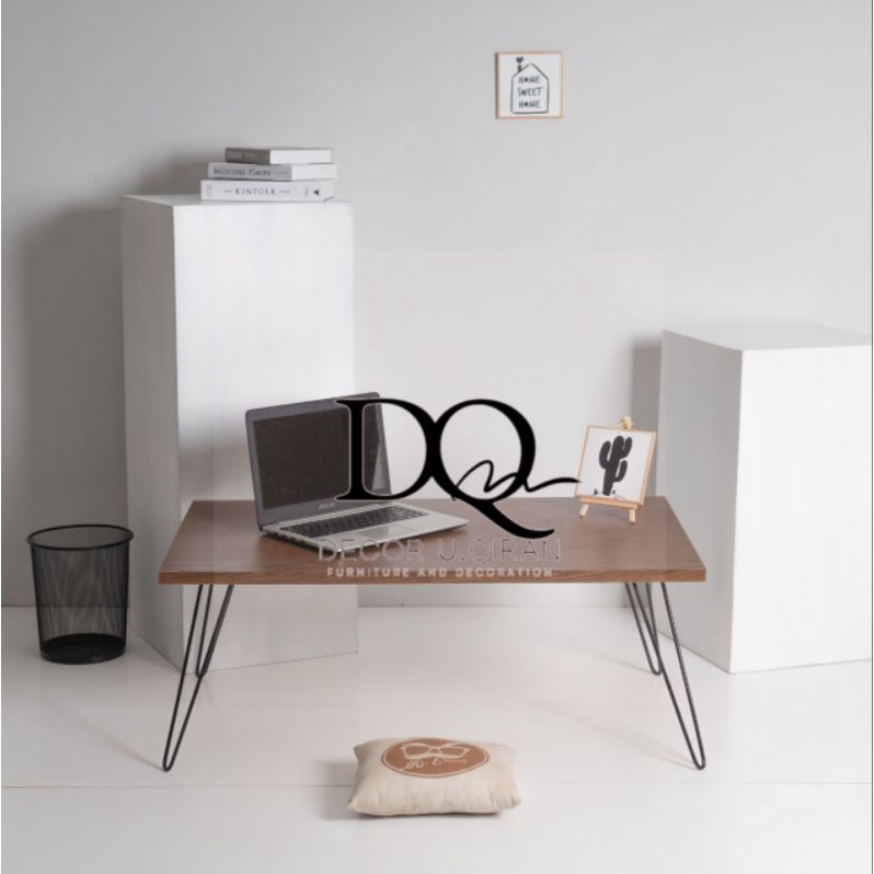 Meja Lesehan Hairpin Kerja Komputer Kantor Meja Makan Tamu Belajar Minimalis Modern 80x40