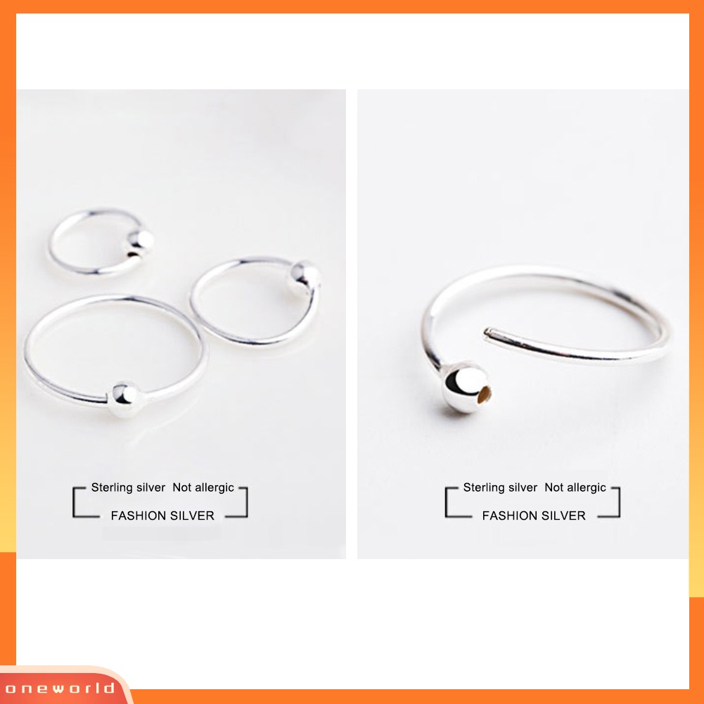 [WONE] Fashion Wanita Sliver Disepuh Putaran Cincin Anting Tulang Rawan Hoop Perhiasan Hadiah