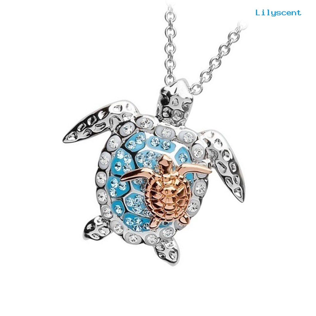 [LS] Mom Loves You Forever Sea Turtle Pendant Kalung Cincin Ear Hook Anting Set