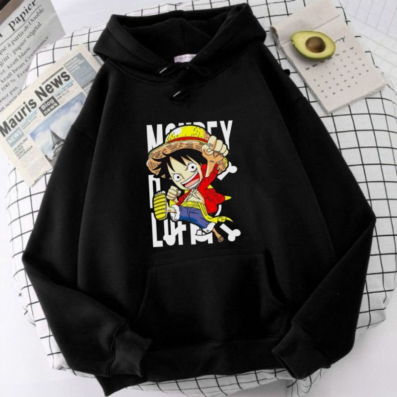 Jaket Hoodie Anak SD SMP Anime One Piece D'Luffy Gambate - Sweater Hoodie Anak Remaja One Piece D'Lu