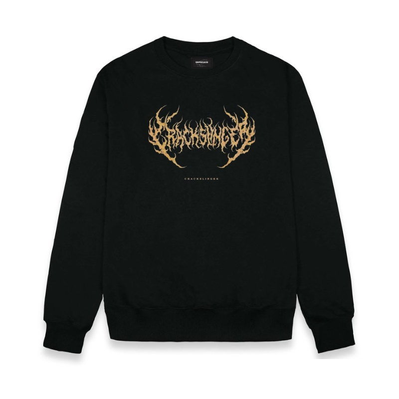 [METAL] Crewneck Sweater Pembangkang Black Motif Simpel Pria Dan Wanita Premium Quality Bahan Tebal Dan Lembut