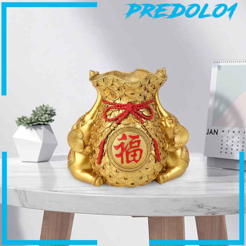 [Predolo1] Resin Berkat Cina Tas Patung Dekstop Ornamen Indah