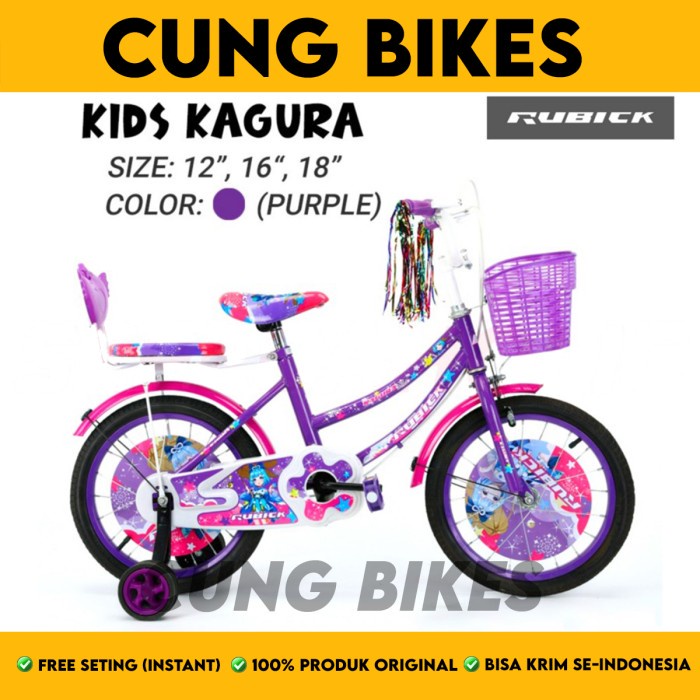 Sepeda Anak Perempuan mini Uk 12 16 18 Inch RUBICK KAGURA Keranjang