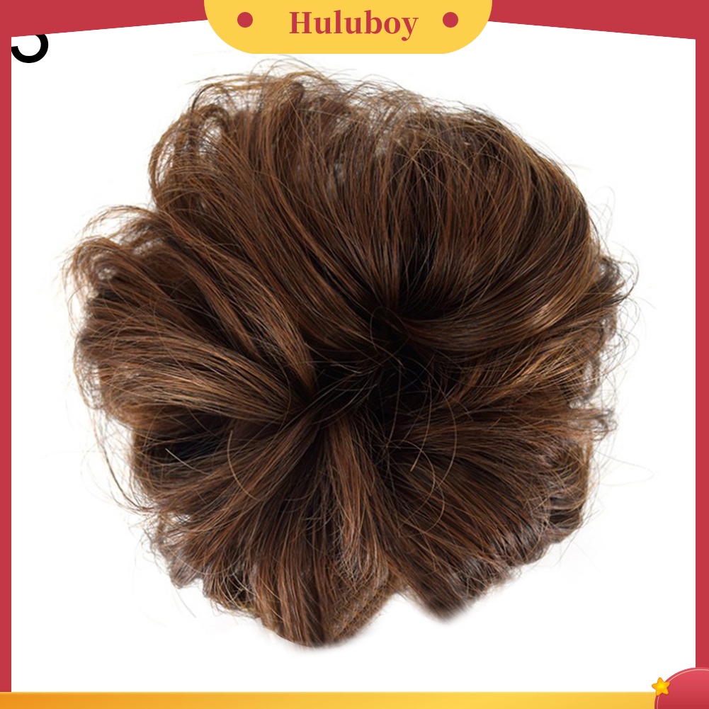 Wig Rambut Bun Chignon Ponytail Elastis Model Keriting Untuk Wanita