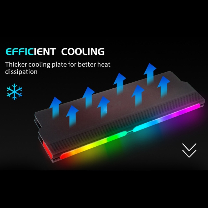 Bt 5V ARGB Memory Cooler DDR Heatsink Heat Spreader Cooler Banyak Kompatibel RGB DDR Heatsink 600mm Panjang Kawat